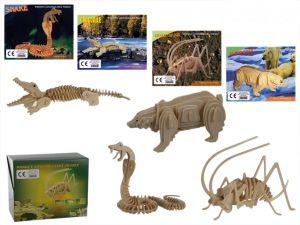 Drewniane puzzle 3D - zwierzęta