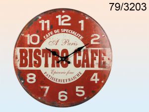 Metalowy zegar ścienny Bistro Cafe